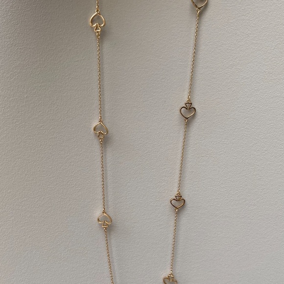 Kate Spade Gold Signature Spade Long Chain Necklace - Picture 1 of 11
